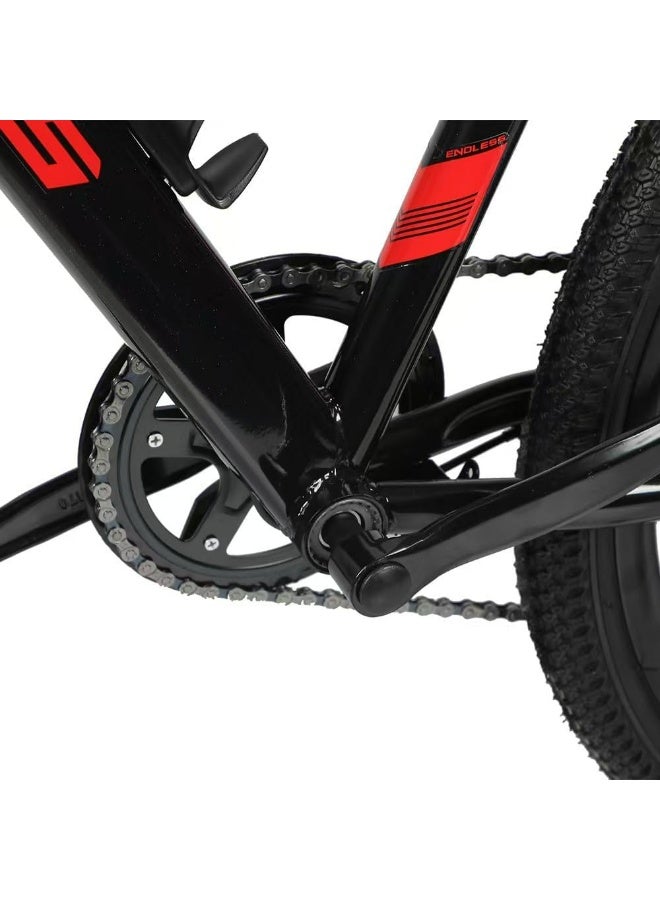 Endless 26" 7-Speed Mountain Bike for Adults | High Carbon Steel 18" Frame, Disc Brakes, Suspension MTB with Front & Rear Mudguards, Adjustable Seat, 2.135" All-Terrain Tires – Men & Women - Image 3